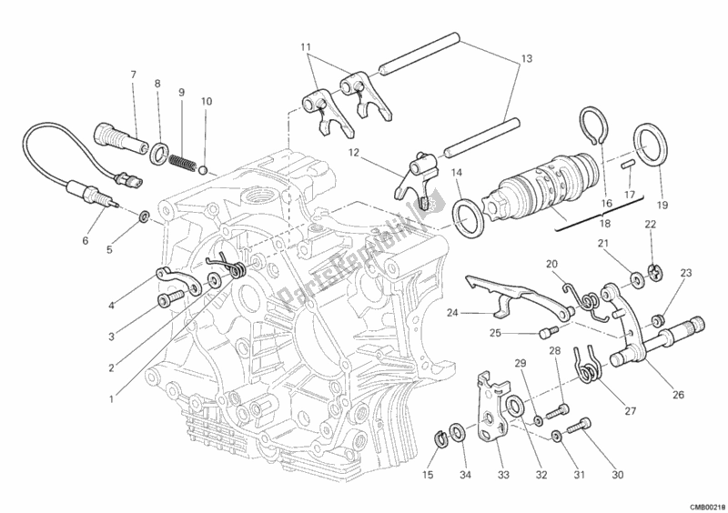 All parts for the Gear Change Mechanism of the Ducati Sportclassic Sport 1000 S 2008